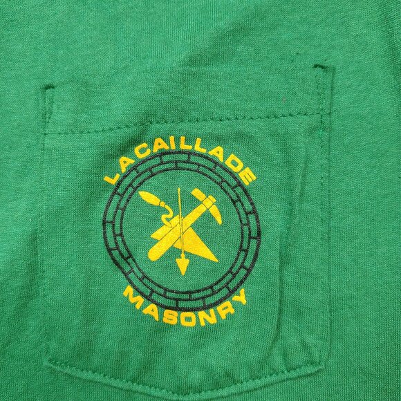 Jerzees Vibrant Green Tee with Pocket Design - Picture 2 of 11